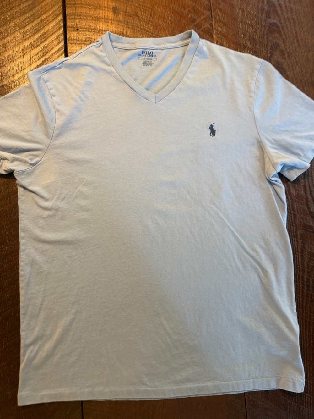 Polo Ralph Lauren Custom Fit T-Shirt Men’s Large Light Blue Pony Logo Tee